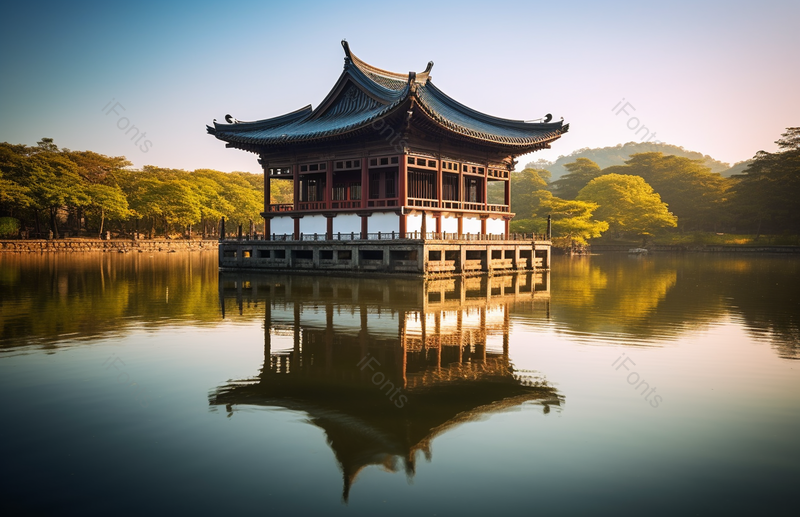 古建筑风景风光大气旅游风景区出游清晰的摄影图高清的图片水面上的倒影杭州西湖风景,高清,摄影图,摄影图片,图片大全,摄影图免费下载